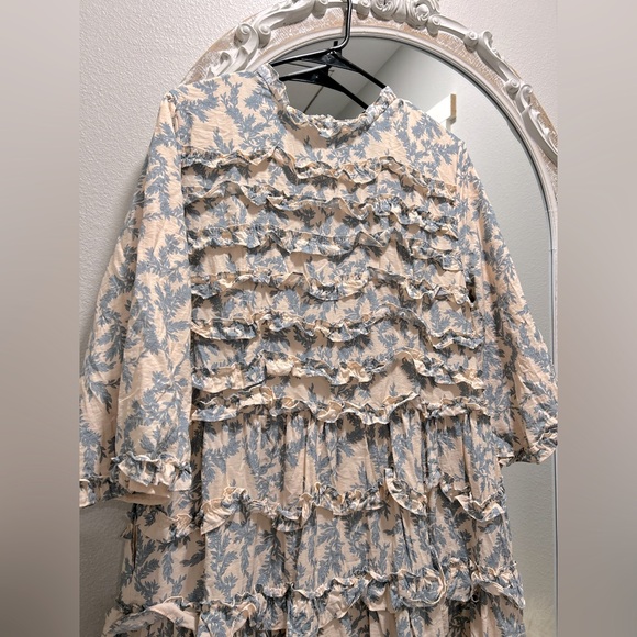 Dainty Jewells Floral Ruffle Dress - Cream and light blue - Picture 2 of 2